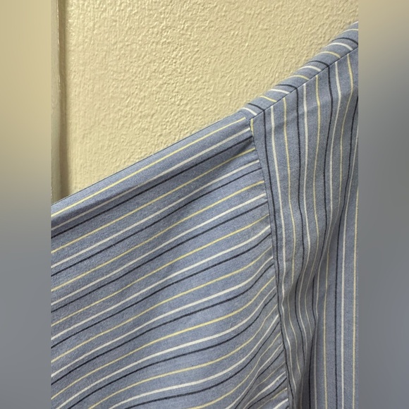 Men's State o Maine 2XLT Sleepshirt Short Sleeve Blue Pinstripe Button Down - Picture 5 of 8